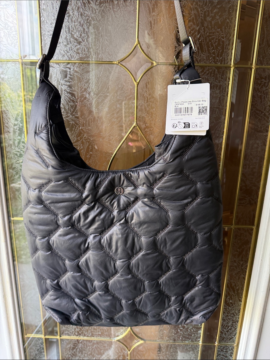 Lululemon Athletica Quilted Black Shoulder Hobo Bag
